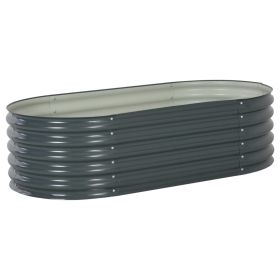 Garden Raised Bed 63"x31.5"x17.3" Galvanized Steel Gray - Grey