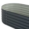 Garden Raised Bed 63"x31.5"x17.3" Galvanized Steel Gray - Grey