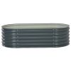 Garden Raised Bed 63"x31.5"x17.3" Galvanized Steel Gray - Grey