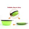 1000ml Large Collapsible Dog Pet Folding Silicone Bowl Outdoor Travel Portable Puppy Food Container Feeder Dish Bowl - Green - 1000ml